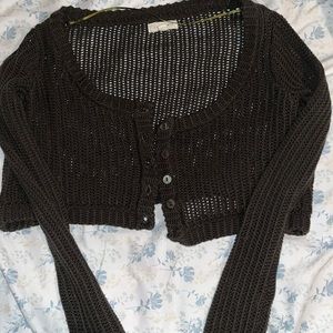 green pacsun cropped knitted cardigan/sweater